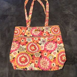 Vera Bradley Womens Tote Bag Shoulder Bag Purse Handbag Pink Floral